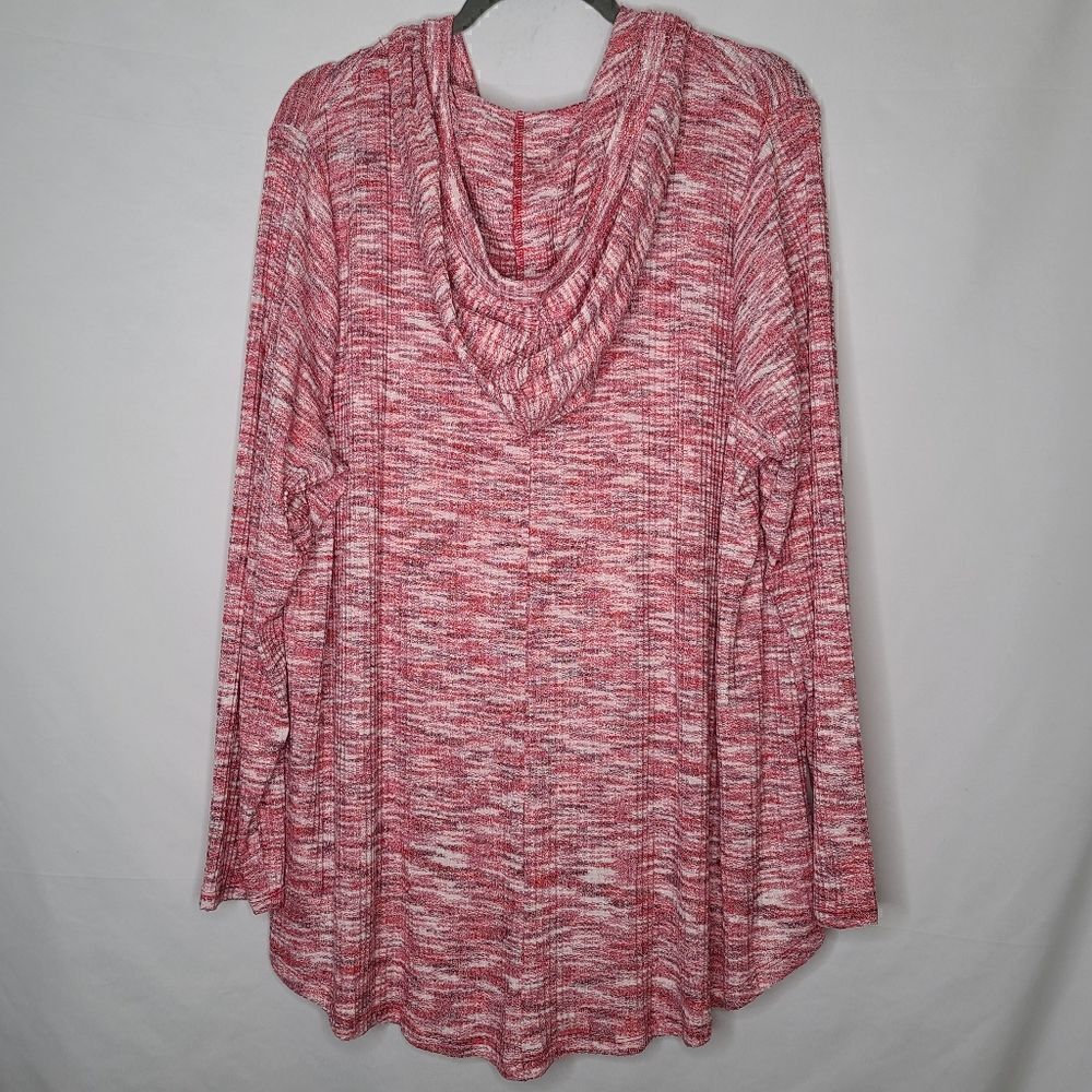 22W 24W Lane Bryant Pink Hoodie Tie-Hem Ribbed - Picture 8 of 8